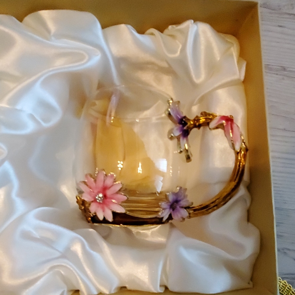 Crystal Glass Flower Tea Cup